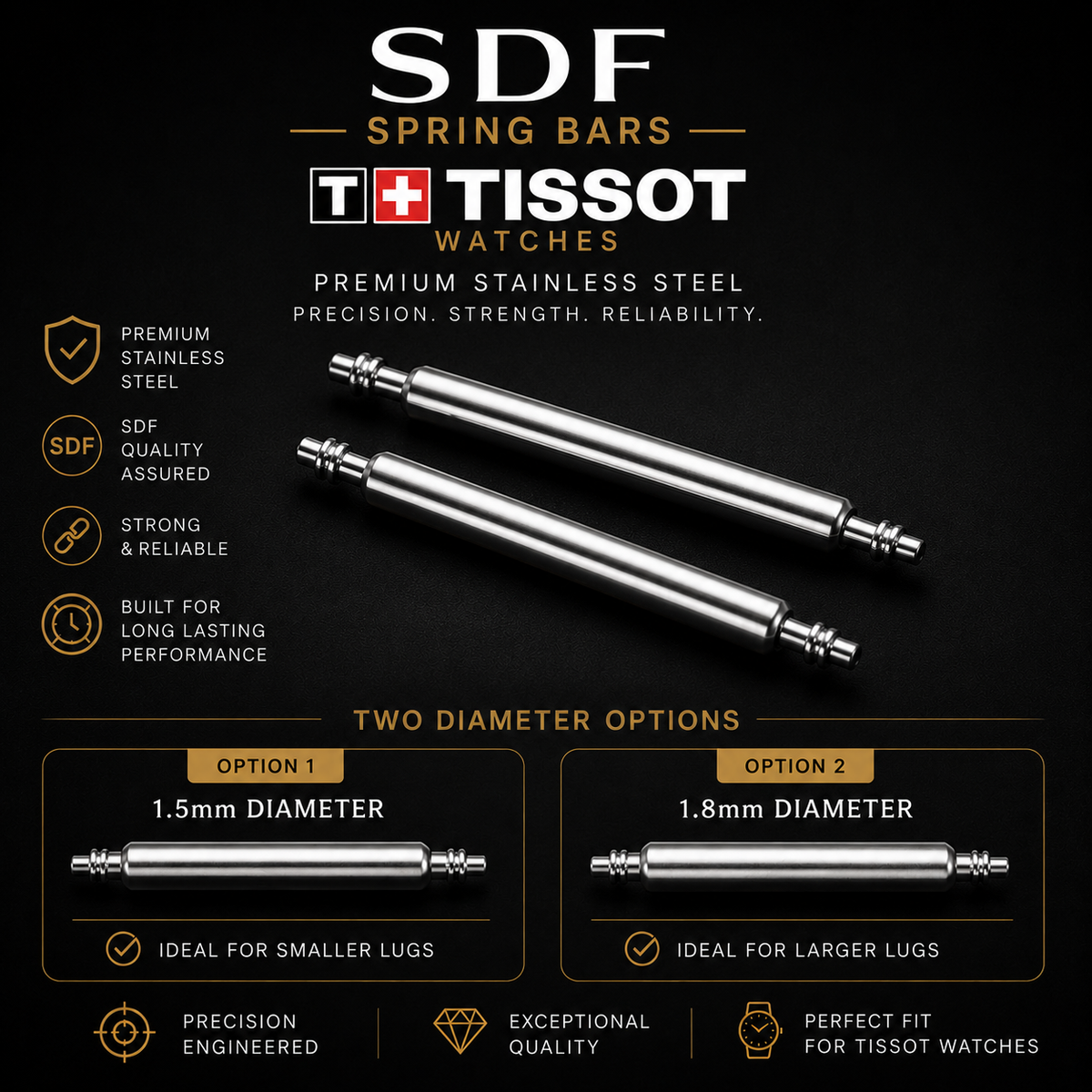 Ultimate Spring Bars for Tissot Watches – LuxuryWatchStraps ...