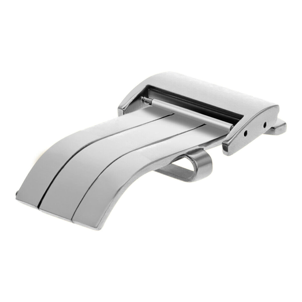 Deployment clasp for leather deployment watch straps