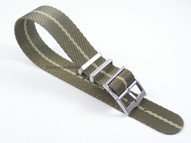 green khaki stripe fabric strap