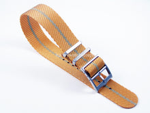 Load image into Gallery viewer, orange grey stripe fabric watch strap
