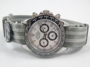 double grey premium seatbelt nato watch strap