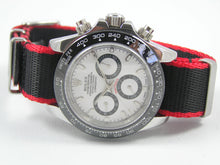 Load image into Gallery viewer, Dense Twill Weave NATO® Black Red Edge strap for Tag Heuer Watch
