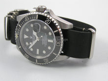Load image into Gallery viewer, Black handmade leather Nato® watch strap for Rolex Submariner
