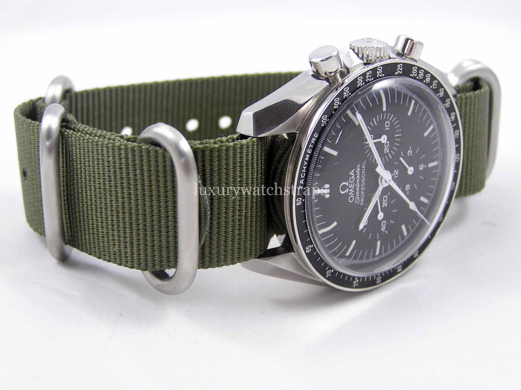 green brushed steel G10 Zulu nato watch strap