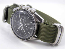 Load image into Gallery viewer, green brushed steel G10 Zulu nato watch strap
