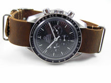 Load image into Gallery viewer, Handmade leather brown NATO® watch strap for Omega Seamaster Speedmaster Planet Ocean
