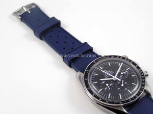 High grade blue silicone rubber watch strap for Omega Speedmaster Watch