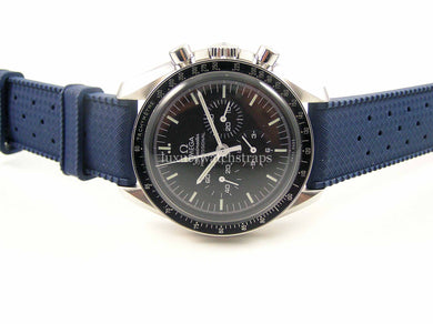 High grade blue silicone rubber watch strap for Omega Speedmaster Watch