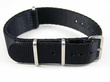 Load image into Gallery viewer, Dense Twill Premium NATO watch strap for ALL 20mm watches black
