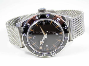 James Bond Seamaster Chronometer Watch Sterile Dial Genuine Japanese Miyota movement. No Time to Die Milanese mesh strap
