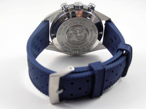 High grade blue silicone rubber watch strap for Omega Speedmaster Watch
