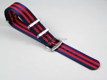 Load image into Gallery viewer, Ultimate Dense Twill™ NATO® strap for Omega Planet Ocean Watch 22mm Blue and Red
