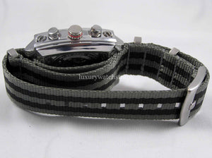 Reverse Bond Ultimate Premium Seatbelt Herringbone NATO® strap for Tag Heuer Monaco Watch 