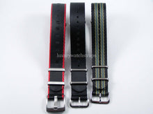 Load image into Gallery viewer, GIFT PACKS 3 x Ultimate James Bond 007 Premium Dense Twill NATO® watch straps for ALL 20mm watches. Diff colours available
