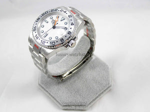 Explorer GMT Watch Sterile Dial fully automatic Seiko NH35 movement with GMT function stainless steel bracelet