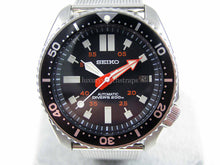 Load image into Gallery viewer, Custom Made Seiko Submariner Automatic Scuba Divers Date Watch 7002 on James Bond Milanese Mesh Strap Overhauled Serviced
