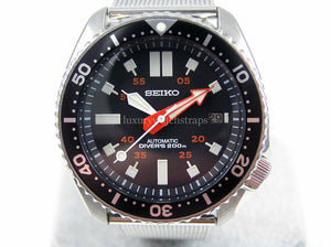 Custom Made Seiko Submariner Automatic Scuba Divers Date Watch 7002 on James Bond Milanese Mesh Strap Overhauled Serviced