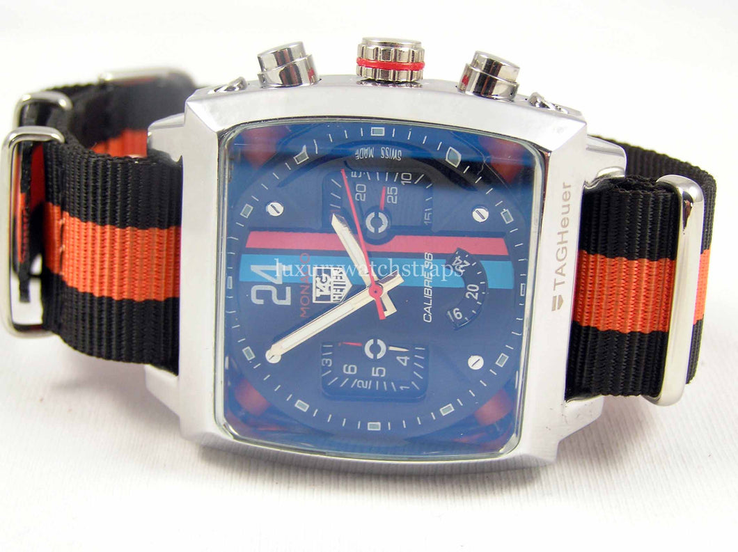 Superb Nato® watch strap for Tag Heuer Monaco watch