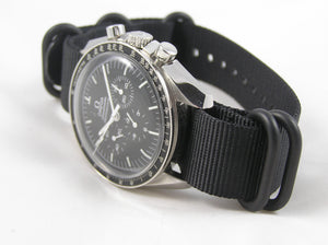 black with black PVD fittings G10 Zulu nato watch strap