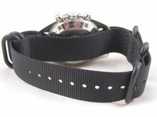 Load image into Gallery viewer, black with black PVD fittings G10 Zulu nato watch strap
