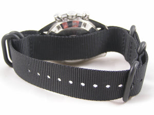 black with black PVD fittings G10 Zulu nato watch strap