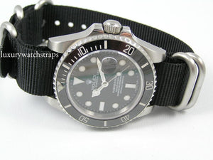 Black Ballistic nylon Zulu G10 Nato® strap for Omega Speedmaster Seamaster Planet Ocean 18mm 20mm 22mm