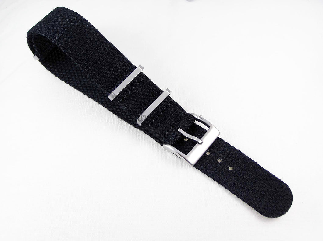 Black brand New Hemp NATO watch strap. Strong, sustainable, soft, 100% Vegan. 20mm 22mm