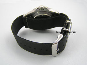Black Leather NATO® watch strap for Breitling