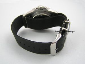 Black Leather NATO® watch strap for Breitling