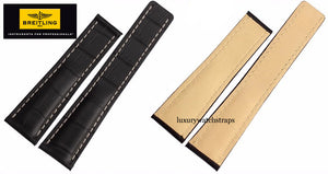 black leather watch strap for breitling