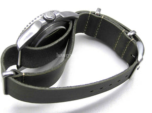 Handmade Black / Brown/ Tan / Green leather Nato® watch strap for Rolex Submariner GMT Daytona watches