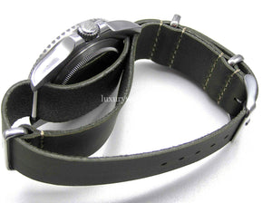 Handmade Black / Brown / leather Nato® watch strap for Tudor watches 22mm