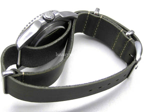 Handmade Black / Brown / Tan / Green leather Nato® watch strap for Tudor watches 20mm