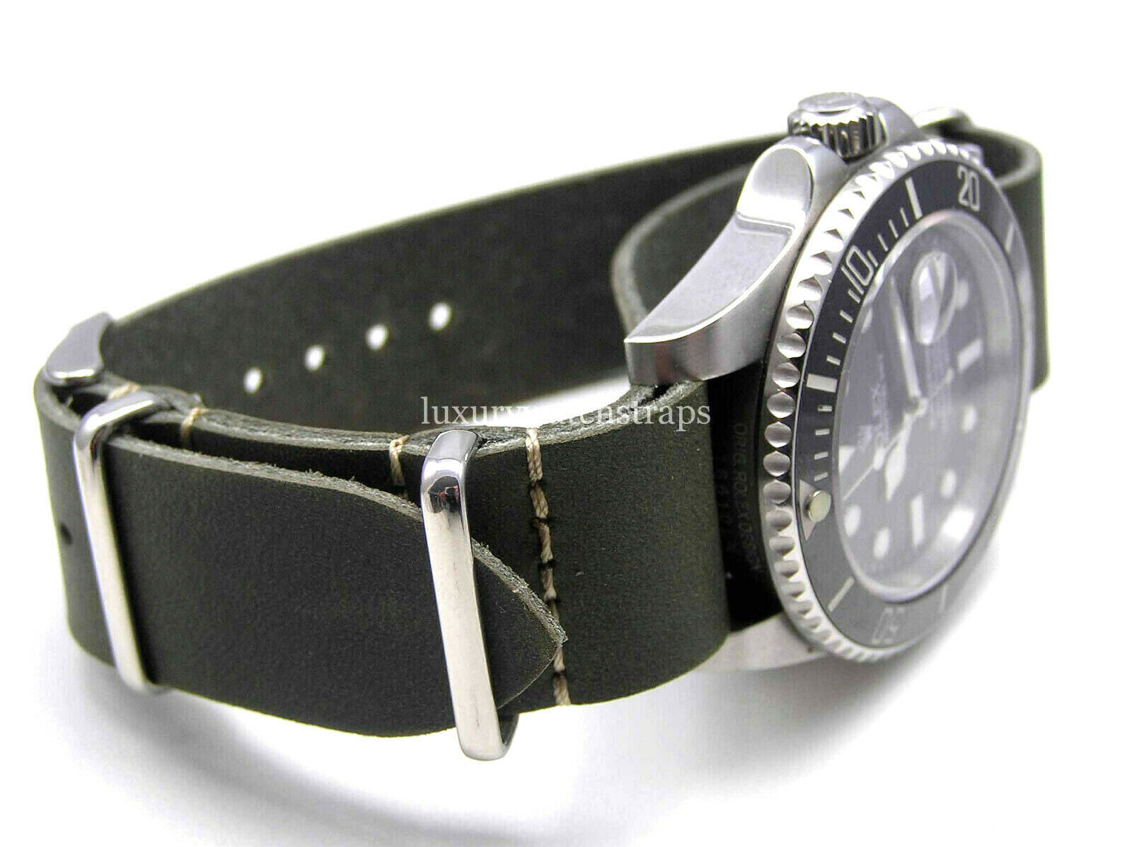 Handmade leather Nato watch strap for Rolex Watch