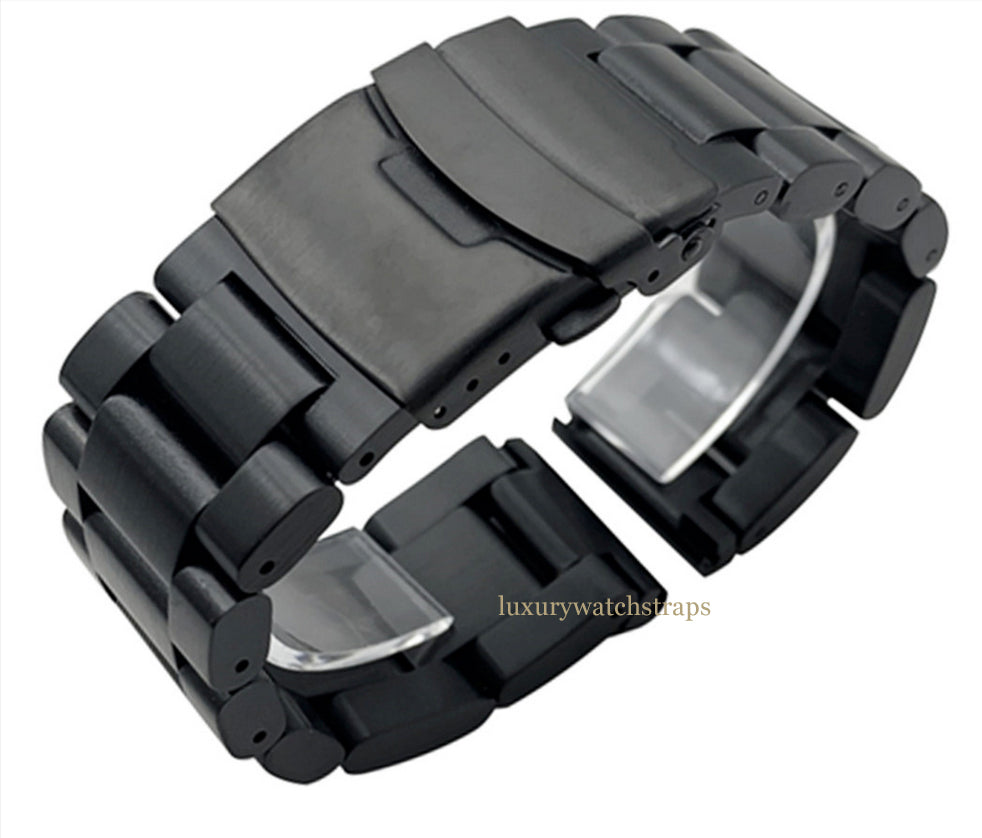ULTIMATE BLACK PVD HEAVY BLACK STAINLESS STEEL STRAP FOR CWC TRASER U BOAT WATCH 22mm 24mm 26mm