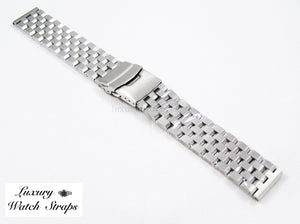 Ultimate stainless steel heavy bracelet strap for Omega Seamaster Planet Ocean Speedmaster 20mm 22mm. Screws not pins.