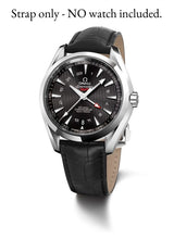 Load image into Gallery viewer, New Leather Deployment watch strap for Omega Seamaster Speedmaster Planet Ocean  Black
