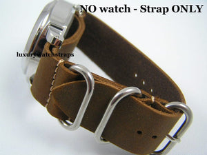 Handmade brown leather NATO® watch strap for Panerai