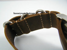 Load image into Gallery viewer, Handmade brown leather NATO® watch strap for Panerai
