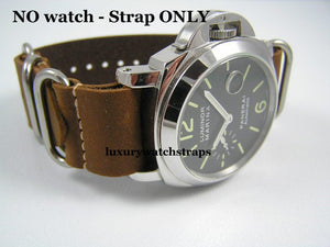 Handmade brown leather NATO® watch strap for Panerai