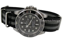 Load image into Gallery viewer, grey black nato watch strap
