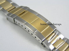 Load image into Gallery viewer, Superb bi- metal, two-tone stainless steel watch strap for Rolex Oyster watch 20mm. NO WATCH
