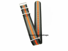 Load image into Gallery viewer, orange grey black nato watch strap

