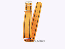 Load image into Gallery viewer, orange two black stripe nato watch stripe
