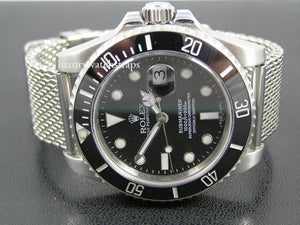 Steel shark mesh bracelet strap for Rolex Watch