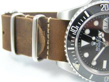 Load image into Gallery viewer, Brown handmade leather Nato® watch strap for Rolex Watch
