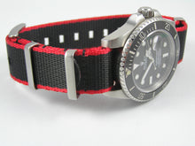 Load image into Gallery viewer, black red edge premium seatbelt NATO for Rolex watch
