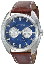 Load image into Gallery viewer, brown leather white stitching watch strap for Citizen watches
