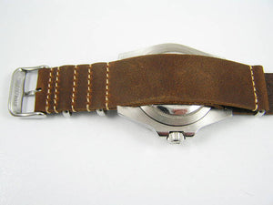 Brown handmade leather Nato® watch strap for Rolex Watch