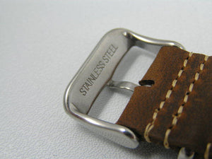Brown leather NATO watch strap for all watches